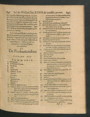 De Probationibus. Titulus XIX.