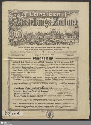 1897,277(18.Sept.): Leipziger Ausstellungszeitung : offizielles Organ der Sächsisch-Thüringischen Industrie- und Gewerbe-Ausstellung