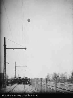 Ballonaufstieg in Reick im Jahr 1909