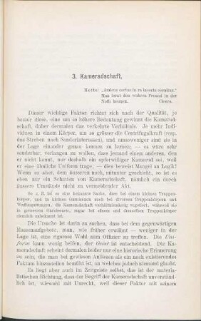 3. Kameradschaft.