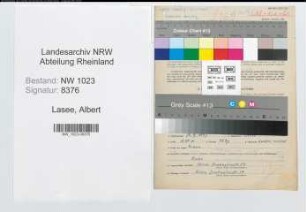Entnazifizierung Albert Lasee , geb. 30.09.1897 (Schuhmacher)