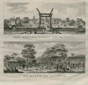 Het gouvernement te Batavia. - De markt de Batavia