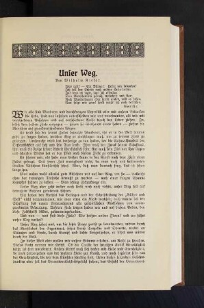 Unser Weg. Von Wilhelm Kiefer.