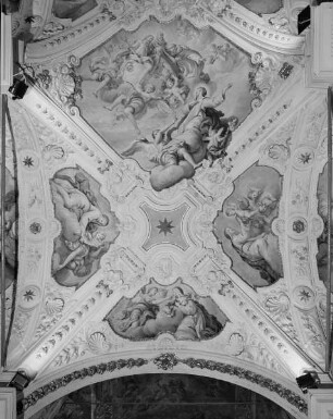 Apotheose und Visionen der heiligen Katharina Siena (Katherina berührt die Wunden Christi, Katherina empfängt von Christus die Kommunion)