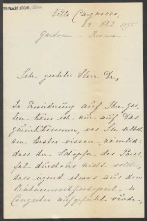 Brief an Ludwig Strecker  und B. Schott's Söhne : 28.10.1895
