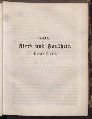 XXIX. Fleiß und Faulheit. Dritte Platte.