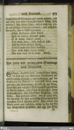 Am zwey und zwanzigsten Sonntage nach Trinitatis
