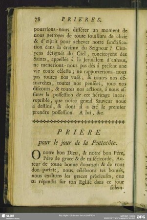 Prière pour le jour de la Pentecôte