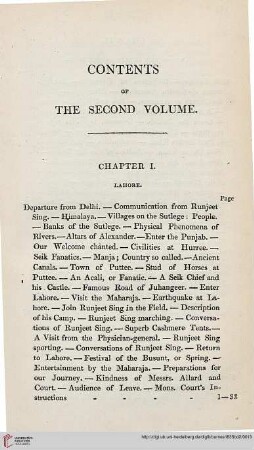 Contents of the Second Volume