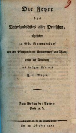 Daß es nicht weise gehandelt ist, wenn itzt selbst so manche Protestanten als Gegner der Reformation auftreten : eine Predigt am Reformationsfeste 1814 in der Haupt- und Pfarrkirche zu Jena gehalten