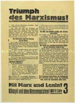 Aufruf der KPD zur Reichstagswahl 1933