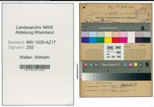 Entnazifizierung Wilhelm Walter , geb. 14.01.1904 (Kaufmaennischer Angestellter)
