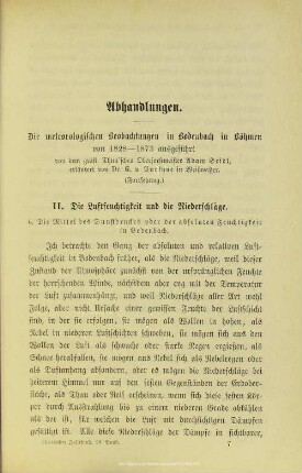 I.3.2. Die Luftfeuchtigkeit und die Niederschläge