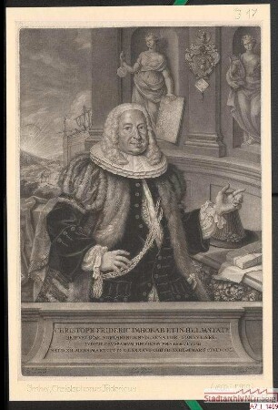 Christof Friedrich (II.) Imhoff, Ratsherr, 2. Rugsherr; geb. 12. März 1696; gest. 24. März 1750