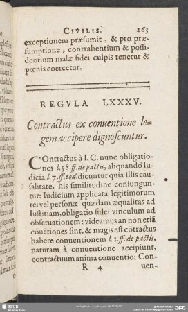 Regula LXXXV. Contractus ex conventione legem accipere dignoscuntur
