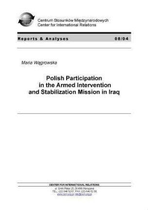 Polish participation in the armed intervention and stabilization mission in Iraq