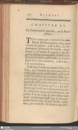 Chapitre XV. La Fermentation putride, ou la Putréfaction