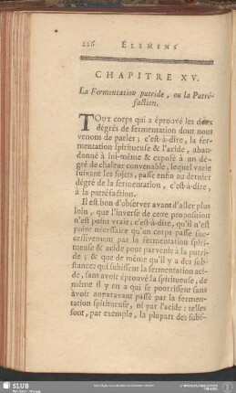 Chapitre XV. La Fermentation putride, ou la Putréfaction