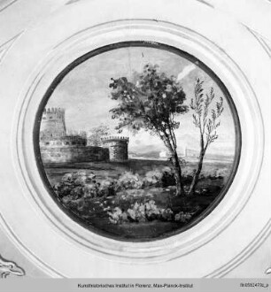 Innendekoration : Landschaft mit Festungsanlage