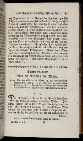 Dritter Abschnitt. Von der Religion der Römer