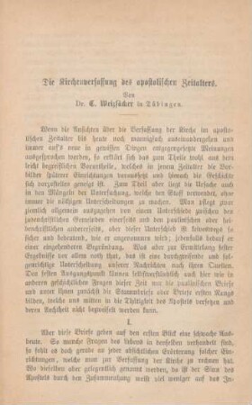 631-674 Die Kirchenverfassung des apostolischen Zeitalters