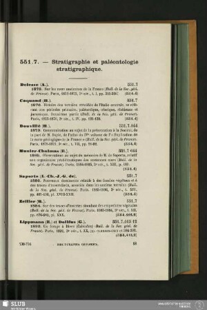 551.7. - Stratigraphie et paléontologie stratigraphique