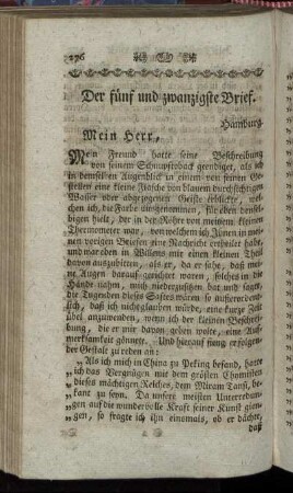 Der fünf und zwanzigste Brief. Hamburg. - Der sieben und zwanzigste Brief. Hamburg.