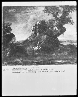 Zwei Landschaften — Landschaft mit Auffindung einer antiken Statue