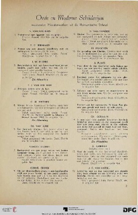 Oude en moderne schilderijen (Nr. 1-43)