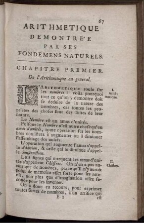 Arithmetique demontre´e par ses fondemens naturels.