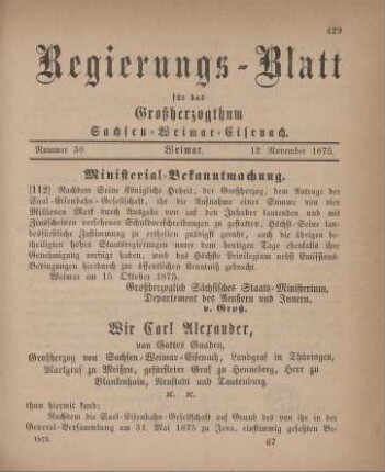 Nr. 30 : 12. November 1875
