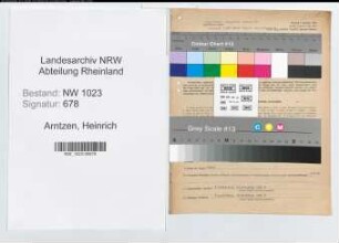 Entnazifizierung Heinrich Arntzen , geb. 09.05.1901 (Kassierer)