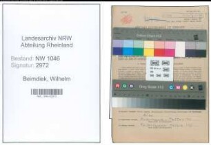 Entnazifizierung Wilhelm Beimdiek , geb. 23.07.1893 (Stellmacher)