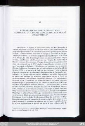 VI Les Pays Roumains Et Les Relations Habsbourg-Ottomanes Dans La Seconde Moitié Du XVIe Siècle