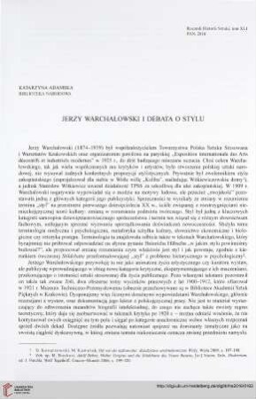 41: Jerzy Warchałowski i debata o stylu