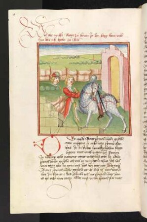 Der weiße Ritter mahnt Lewe zur Weiterreise