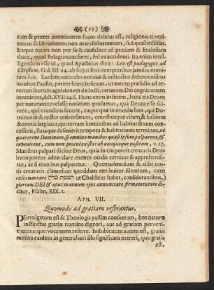 Aph. VII. Quomodo ad gratiam referantur