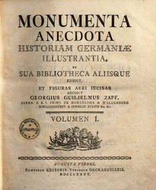 Monumenta anecdota historiam Germaniae illustrantia