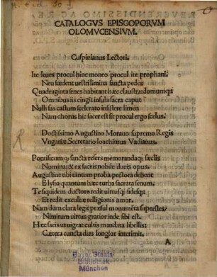 Catalogus episcoporum Olomucensium