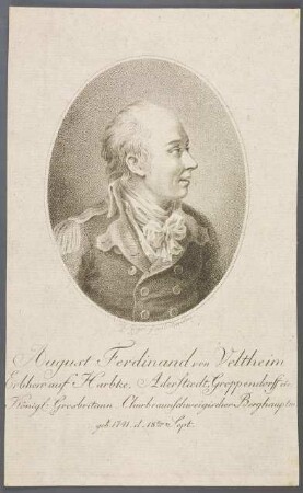 August Ferdinand von Veltheim, Berghauptmann