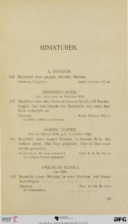 Miniaturen (Nr. 102-116)