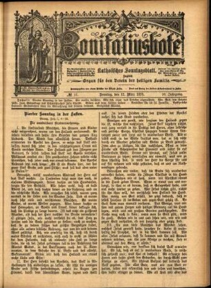 Erste Ausgabe vom Sonntag, den 12. März 1899.