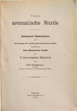 Ueber aromatische Nitrile : Inaug. Diss.