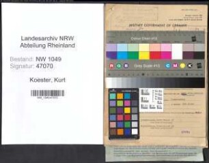 Entnazifizierung Kurt Koester , geb. 25.02.1896 (Zollbeamter)