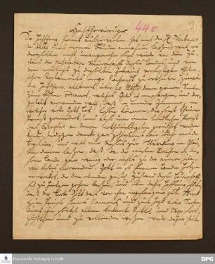 Bericht von Henrich Gutslaff an Heinrich Milde.