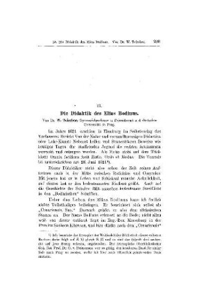 Die Didaktik des Elias Bodinus