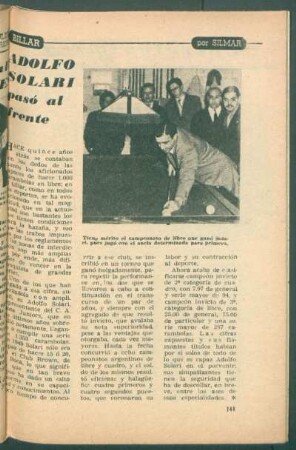 Adolfo Solari pasó al frente : Billar