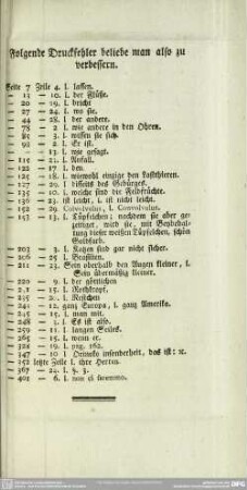 Folgende Druckfehler beliebe man also zu verbessern