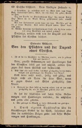 Siebenter Abschnitt. Von den Pflichten und der Tugend eines Christen