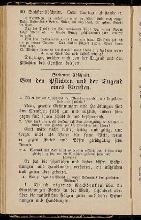 Siebenter Abschnitt. Von den Pflichten und der Tugend eines Christen